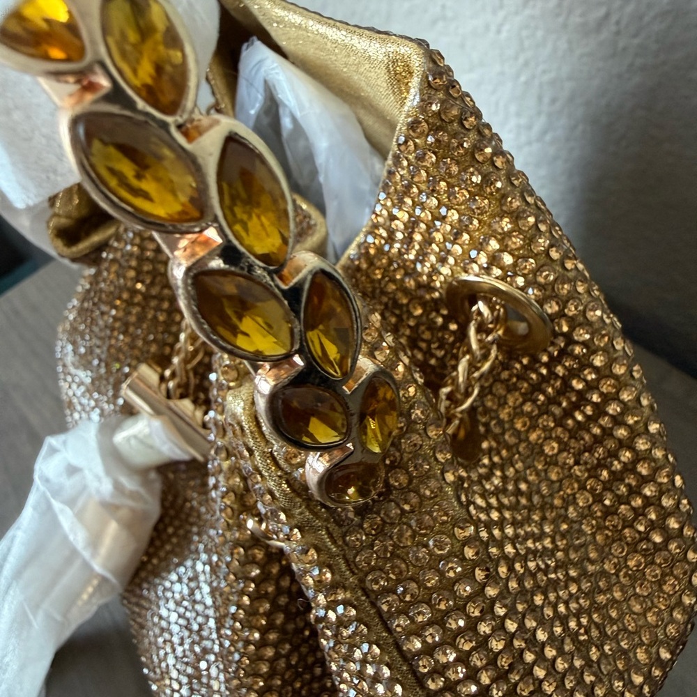 Gold Rhinestone Evening Clutch - Picture 5 of 11